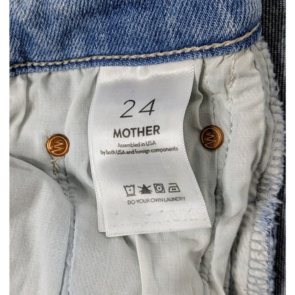 MOTHER Tomcat Flood Ankle Jeans 24 Big Hair Don't Care Blue Straight Leg - Picture 3 of 16